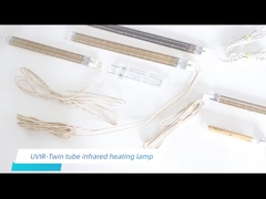 Ouro que reveste lâmpadas de infravermelho gêmeas do tubo, lâmpada de infravermelho de aquecimento industrial da onda curto