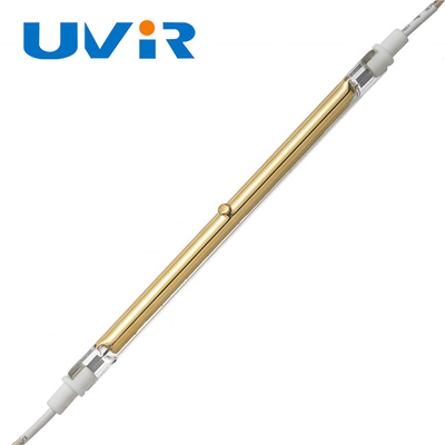 Bom preço. Lâmpada de calor halógena de quartzo de onda curta de 500W com refletor dourado on-line