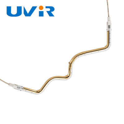 Tubo de elemento de aquecimento infravermelho de quartzo banhado a ouro 1050W