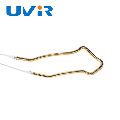 Tubo de lâmpada de aquecimento de infravermelho de quartzo revestido em ouro 3D 150-6000W