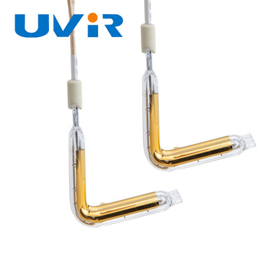 Tubo de quartzo infravermelho halógeno tipo L revestido a ouro 1800-2200°C