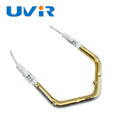 Tubo de lâmpada de filamento octogonal de infravermelho revestido de ouro de forma irregular personalizada