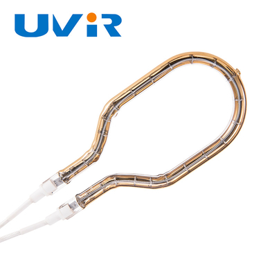 Lâmpada de aquecimento de halogênio de anel de infravermelho de ondas curtas de tubo de quartzo de reflector de ouro 200-6000W