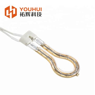 Lâmpada de calor infravermelho de onda curta com anel dourado de 115V 200W