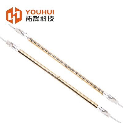 qualidade Lâmpada Infravermelha de Quartzo R7S 600W com Revestimento Dourado para Aquecimento Industrial e Secagem de Tintas Fábrica