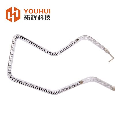 Lâmpada de aquecimento infravermelha de fibra de carbono de onda média com tubo de quartzo para curado rápido e tempo de resposta de 1s