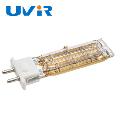 Bom preço. Lâmpada de aquecimento de quartzo de tubo duplo de 450W 115V com refletor dourado on-line
