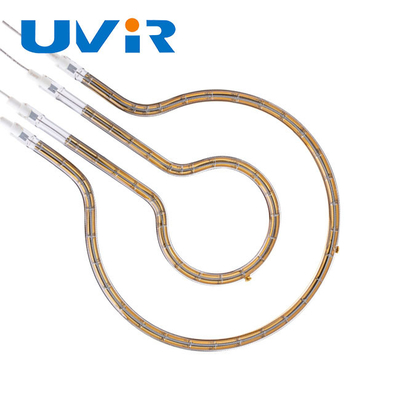 Tubos de aquecimento do IR de quartzo do refletor do ouro, 100-7600W Ring Infrared Heater Lamp
