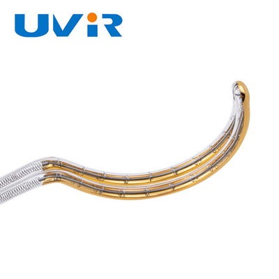 Lâmpada de aquecimento infravermelho de quartzo com revestimento de ouro de 240V 600W